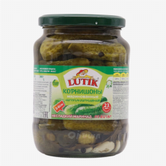 00-00013407 Canned "Lutik" pickled gherkins 3-6 cm 720 ml