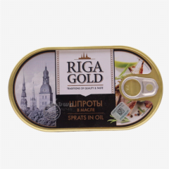 00-00024340 Canned fish "Riga Gold" in oil with an opener 190g