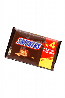 00-00042612 Շոկոլադե բատոն «Snickers» 4հ 160գ 690 ռուսաստան Շոկոլադե բատոն բոված գետնանուշով, նուգայով և կարամելով՝ պատված կաթնային շոկոլադով ;.jpg