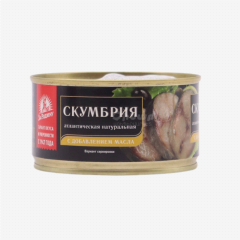 00-00024345 Canned fish "За Родину" Mackerel with natural Atlantic opener 185g