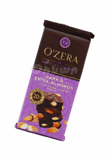 00-00012741 Շոկոլադե սալիկ «O'zera» Dark & Extra Almonds 90գ 410 ռուսաստան Շոկոլադե սալիկ  դառը շոկոլադ նուշով ;.jpg