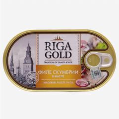 00-00055824 Canned fish fillet "Riga Gold" in mackerel oil 190g