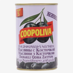 00-00009771 Ձիթապտուղ «Coopoliva» սև կորիզով թտ 425գ