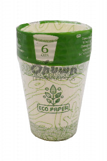 00-00028790 Մեկանգամյա օգտագործման թղթե բաժակներ «Eco Paper» 6 հատ 180մլ  90  հայաստան  Մեկանգամյան օգտագործման թղթե բաժակներ, տարողությունը՝ 180մլ։ Քանակը՝ 6 հատ ;.jpg