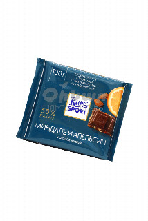 00-00036814 Շոկոլադե սալիկ «Ritter Sport» Extra նարինջ և նուշ 100գր Գերմանիա Շոկոլադ մուգ մանրացված նուշով և նարնջի կեղևի կտորներով ;.jpg