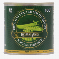 00-00067452 Canned "Homeland" green peas of high quality 400g