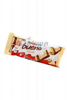 00-00008000 Շոկոլադե կոնֆետ «Kinder Bueno» սպիտակ 39գ 450 Իտալիա   Երկու վաֆլե բատոնչիկներ՝ նուրբ կաթնա-ընկուզային միջուկով՝ պատված;.jpg