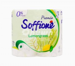 00-00039691 Զուգարանի թուղթ «Soffione» Premio Fresh lemongrass եռաշերտ 4հատ