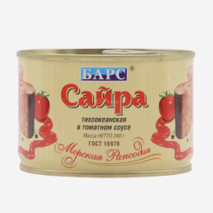 00-00013786 Canned fish "Bars" with tomato sauce 250g