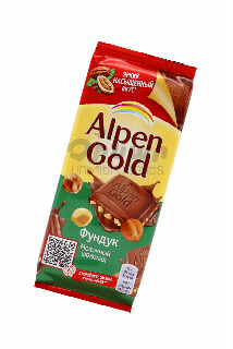 00-00034211 Շոկոլադե սալիկ «Alpen Gold» Պնդուկ 90գ 340 ուկրանիա  Կաթնային շոկոլադե սալիկ պնդուկով ;.jpg