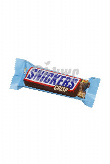 00-00037544  Շոկոլադե բատոն «Snickers Crisper» 40գ  220 ռուսաստան   Շոկոլադե բատոն՝ խրթխրթան բրինձ, կաթնային շոկոլադ, կարամել, գետնանուշ ;.jpg