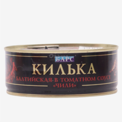 00-00047373 Canned fish "Bars" kilki hot chili 250g