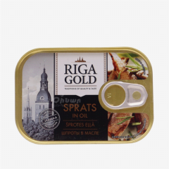 00-00024347 Պահածո ձկան «Riga Gold» շպրոտ յուղի մեջ բացիչով 100գ