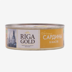 00-00024338 Canned fish "Riga Gold" Sardine in oil with opener 240g