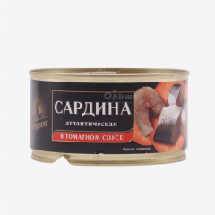 00-00024344 Canned fish "За Родину" Sardine with Atlantic tomato sauce opener 185g