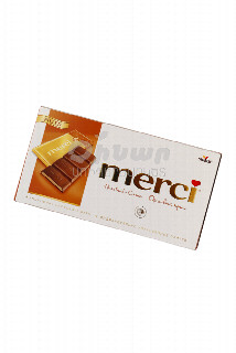 00-00041163 Շոկոլադե սալիկ «Merci» դառը  շոկոլադ նարնջի և նուշի կտորներով 100գ 1130  ռուսաստան  Մուգ շոկոլադե սալիկ նարնջի  և նուշի կտորներով  ;.jpg