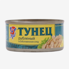 00-00023714 Canned fish "5 Морей" Tuna in its sauce 185g